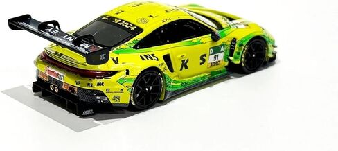 1/64 911 GT3 R 2024 لعبة سبيكة محرك السيارة يموت الصب نموذج معدني مجموعة الهدايا (911GT3R-أصفر) in Saudi Arabia