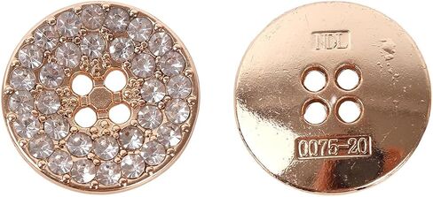 5Pcs Four Eye Luxury Alloy Rhinestone Decorated Round Sewing Buttons for Women's Coats Jackets Sweaters Blazers Clothing Accessories in Saudi Arabia