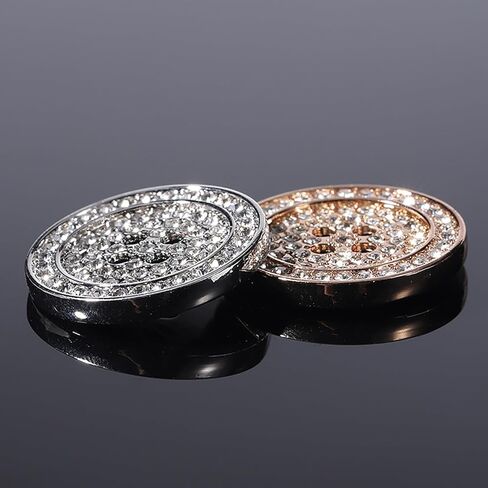 5Pcs Four Eye Luxury Alloy Rhinestone Decorated Round Sewing Buttons for Women's Coats Jackets Sweaters Blazers Clothing Accessories in Saudi Arabia