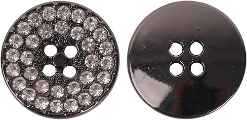5Pcs Four Eye Luxury Alloy Rhinestone Decorated Round Sewing Buttons for Women's Coats Jackets Sweaters Blazers Clothing Accessories in Saudi Arabia