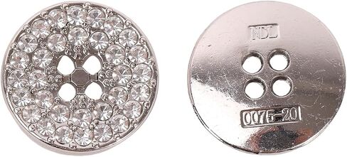 5Pcs Four Eye Luxury Alloy Rhinestone Decorated Round Sewing Buttons for Women's Coats Jackets Sweaters Blazers Clothing Accessories in Saudi Arabia
