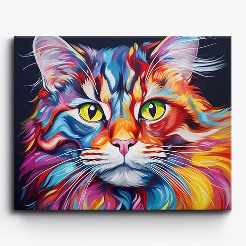 Craftoria Paint by Numbers for Adults 40"x50"cm NO Framed Animal Colorful Canine Contemplation 48 Colors in Saudi Arabia