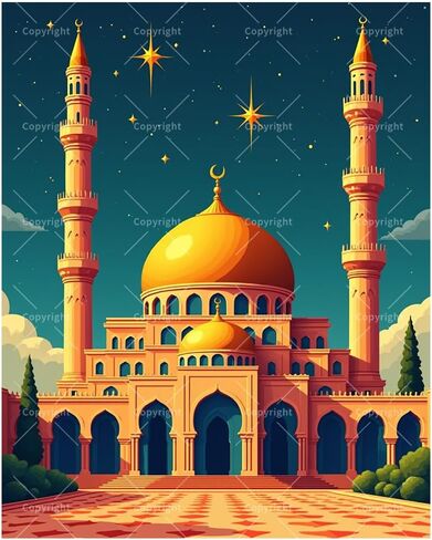مجموعة طلاء العمارة الإسلامية بالأرقام من تاوباولاب للبالغين - لوحة مسجد DIY على القماش مقاس 16 × 20 بوصة، مجموعة طلاء أكريليك، مناسبة للمبتدئين، فن لتزيين المنزل أو الهدايا in Kuwait