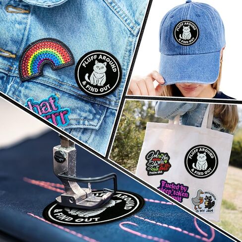 Fluff Around and Find Out Patch,3 Inches Sew On Iron On Sarcastic Cat Lover Embroidered Patches for Backpack, Jacket, Hat, Jeans DIY Uniform Gift for Men Women Kid Size 3 Inch in Saudi Arabia