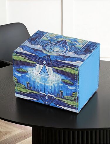 Deck Box for MTG Cards, Trading Card Storage Box Holds 120+ Sleeved Commander Deck, PU Leather Card Box Suits TCG Magic Cards（Purple） in Saudi Arabia