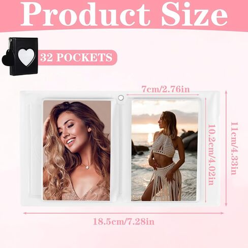 Photocard Binder 3 Inch Black Mini Photo Album Heart Hollow Card Binders with Heart Hollow Design Pvc Photo Card Binder for ID Tickets Collecting Picture in Saudi Arabia
