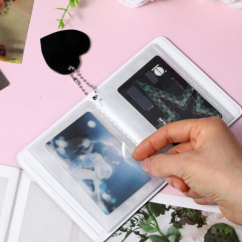 Photocard Binder 3 Inch Black Mini Photo Album Heart Hollow Card Binders with Heart Hollow Design Pvc Photo Card Binder for ID Tickets Collecting Picture in Saudi Arabia
