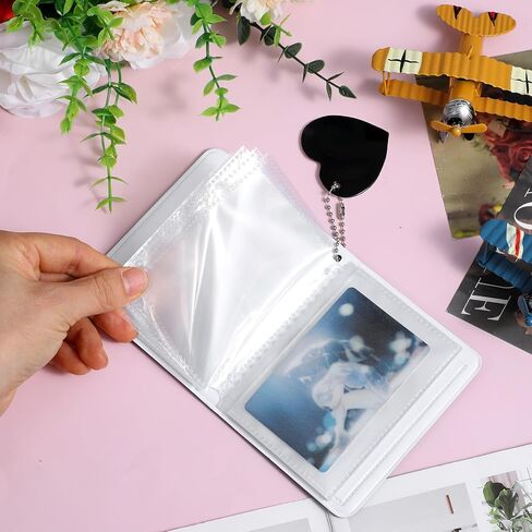 Photocard Binder 3 Inch Black Mini Photo Album Heart Hollow Card Binders with Heart Hollow Design Pvc Photo Card Binder for ID Tickets Collecting Picture in Saudi Arabia