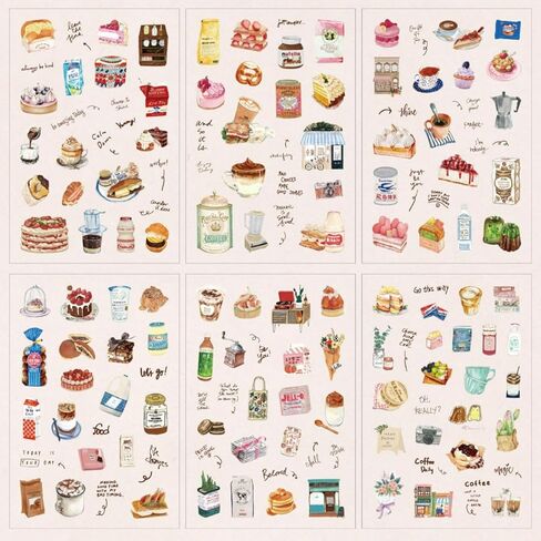 6 Sheets (150Pcs+) Cute Decorative Stickers, Creative Decal Pack for Cases, Notebooks, Skateboards, Tablets, Party Gifts, Guitars, Luggage, Water Bottles, Helmets, Gift Wrapping in Saudi Arabia