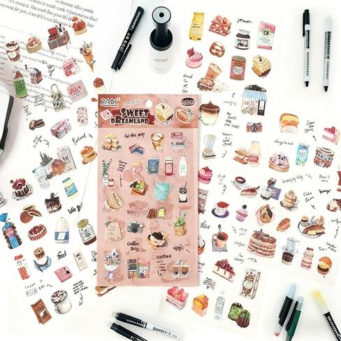 6 Sheets (150Pcs+) Cute Decorative Stickers, Creative Decal Pack for Cases, Notebooks, Skateboards, Tablets, Party Gifts, Guitars, Luggage, Water Bottles, Helmets, Gift Wrapping in Saudi Arabia