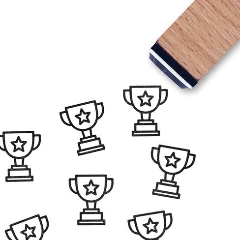 Trophy for Winner Rubber Stamp, 3/5 Inch Small Mini Stamp for Scrapbooking Card Making Planner in Saudi Arabia