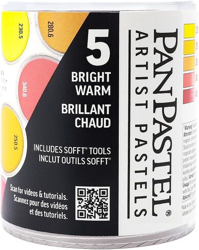 PanPastel Artist Pastels من GOLDEN، مجموعة مكدس دافئة ساطعة، 5 ألوان، باستيل فنان محترف، شكل مقلاة فريد (يشبه الكعكة) in Saudi Arabia