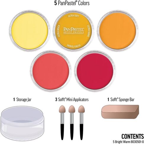 PanPastel Artist Pastels من GOLDEN، مجموعة مكدس دافئة ساطعة، 5 ألوان، باستيل فنان محترف، شكل مقلاة فريد (يشبه الكعكة) in Saudi Arabia