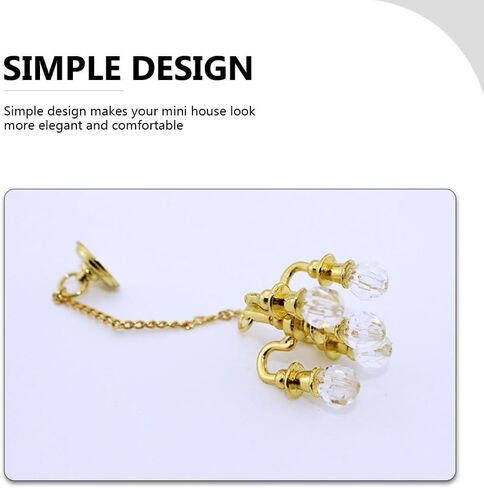 Kisangel 2pcs Miniature Hanging Crystal Chandelier for Dollhouse Decoration Elegant Ceiling Light for Miniature Scenes Finish in Saudi Arabia