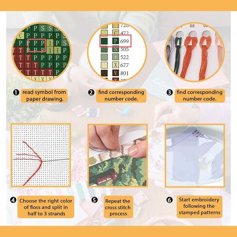 FREEBLOSS Cross Stitch Kit for Beginners Rural Scenery Stamped Cross Stitch Wall Hanging DIY Embroidery Kit with Instructions 15.8" x 19.7" in Saudi Arabia