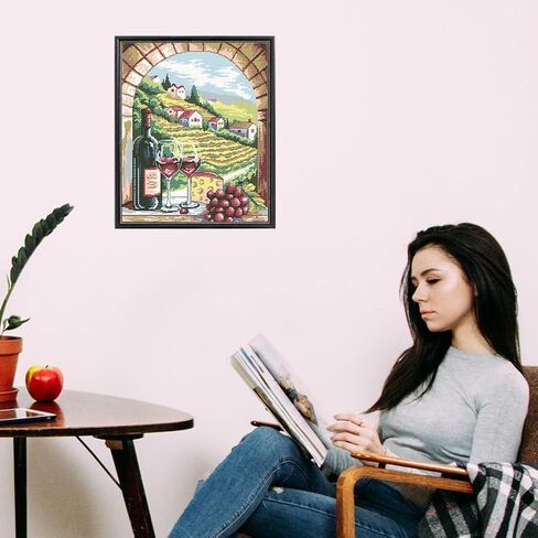 FREEBLOSS Cross Stitch Kit for Beginners Rural Scenery Stamped Cross Stitch Wall Hanging DIY Embroidery Kit with Instructions 15.8" x 19.7" in Saudi Arabia