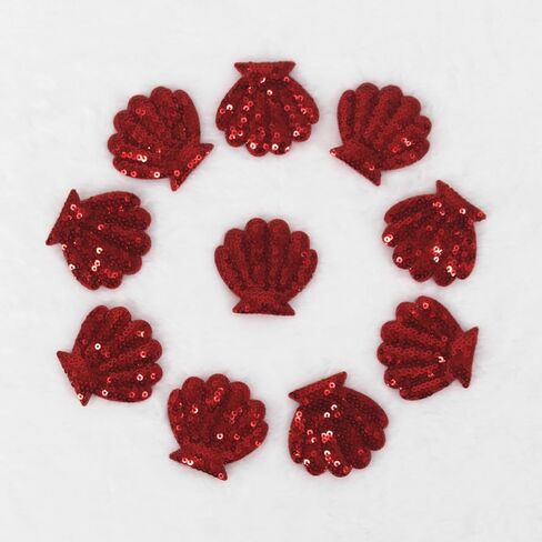 10Pcs Embroidery Shell Shapes Sew On Patch Badge Bag Hat Hair Accessory Applique (Purple) in Saudi Arabia
