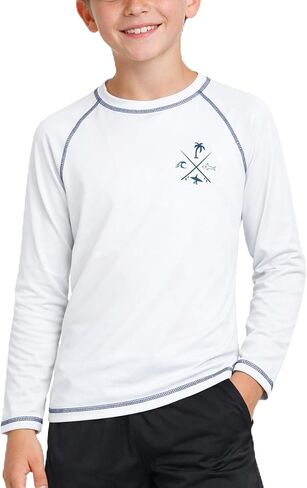 قميص Rash Guard للأولاد من Quad Seven - قميص سباحة بأكمام طويلة (الحجم: 5-18) in Kuwait