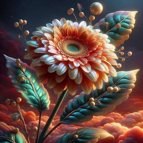 مجموعة فنية ماسية من Anuver، مجموعة طلاء ألماس على شكل زهرة للبالغين للمبتدئين، 5D DIY حفر كامل الماس جوهرة حرفية ديكور جدار المنزل، 12 × 12 بوصة in Kuwait