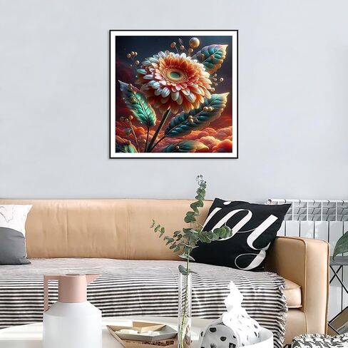 مجموعة فنية ماسية من Anuver، مجموعة طلاء ألماس على شكل زهرة للبالغين للمبتدئين، 5D DIY حفر كامل الماس جوهرة حرفية ديكور جدار المنزل، 12 × 12 بوصة in Kuwait