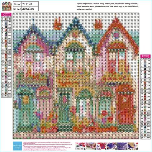 Diosedyer 5D الحفر الكامل غريب الأطوار منازل الشرفة طقم الطلاء الماسي - أكواخ ملونة مملوءة بالزهور، فن كريستال DIY لديكور المنزل، حرفة منزلية للبالغين والأطفال 11.8 × 11.8 بوصة in Kuwait