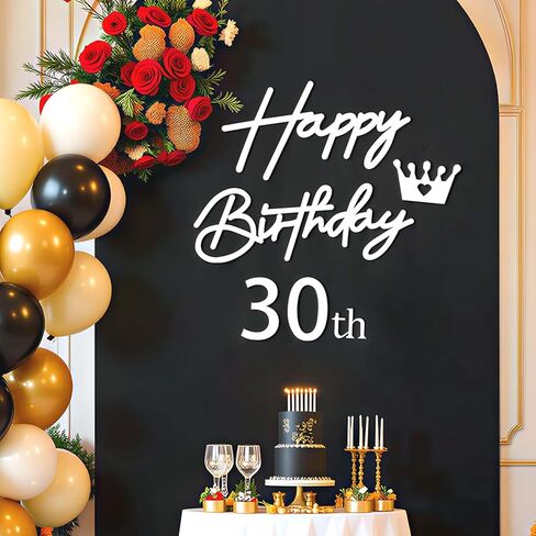علامة عيد ميلاد سعيد بيضاء مع 0-9 أرقام للخلفية - عيد ميلاد سعيد الثامن عشر بحروف لامعة كبيرة ومجموعتين من الأرقام مجموعة عمرية مخصصة للخلفية، قوس البالون، ديكورات الحفلات in Kuwait
