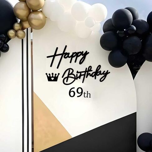 علامة عيد ميلاد سعيد بيضاء مع 0-9 أرقام للخلفية - عيد ميلاد سعيد الثامن عشر بحروف لامعة كبيرة ومجموعتين من الأرقام مجموعة عمرية مخصصة للخلفية، قوس البالون، ديكورات الحفلات in Kuwait