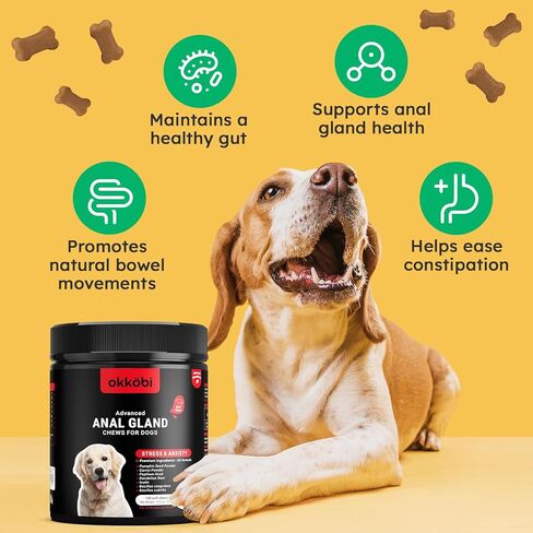 Anal Gland Chews 150Pcs - Constipation Relief for Dogs and Digestive Support - US Formula with Fiber Supplements, Natural Ingredients & Vitamins - Beef in Saudi Arabia