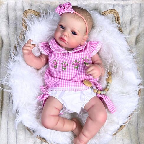MRB Lifelike Reborn Baby Dolls, 20 Inch Realistic Real Life Baby Dolls Girl with Soft Weighted Body and Blue Eyes, Newborn Baby Dolls Gift with Accessories for 3+ Years Old Kids in Saudi Arabia