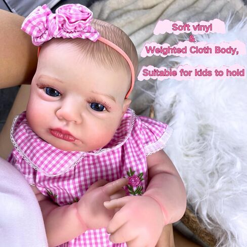 MRB Lifelike Reborn Baby Dolls, 20 Inch Realistic Real Life Baby Dolls Girl with Soft Weighted Body and Blue Eyes, Newborn Baby Dolls Gift with Accessories for 3+ Years Old Kids in Saudi Arabia