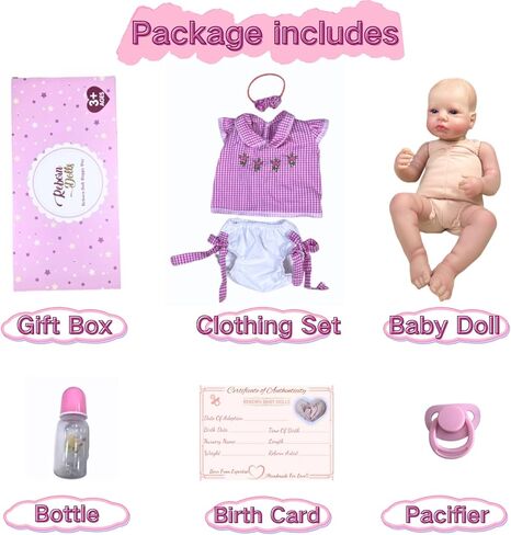 MRB Lifelike Reborn Baby Dolls, 20 Inch Realistic Real Life Baby Dolls Girl with Soft Weighted Body and Blue Eyes, Newborn Baby Dolls Gift with Accessories for 3+ Years Old Kids in Saudi Arabia