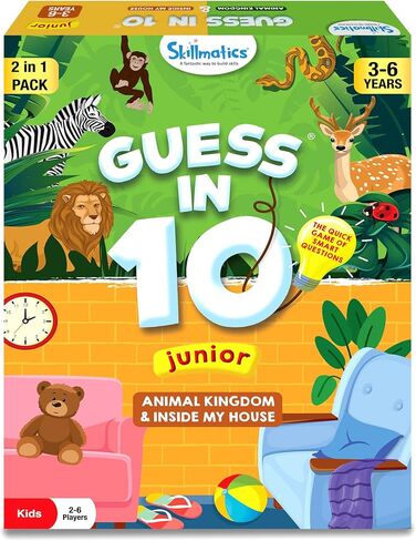 Skillmatics Card Game - Guess in 10 Junior Animals & Inside My House Combo, Quick Game of Smart Questions, Gifts & Fun Learning for Ages 3 to 6 in Saudi Arabia