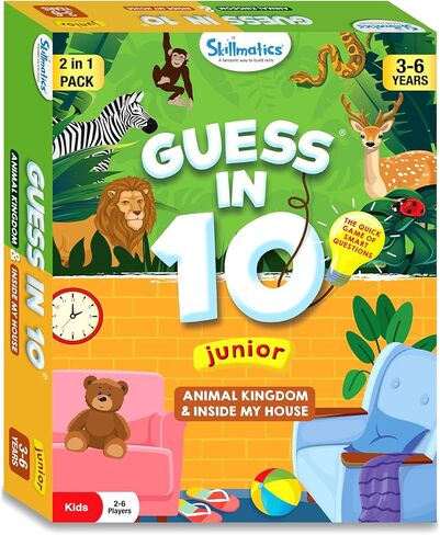 Skillmatics Card Game - Guess in 10 Junior Animals & Inside My House Combo, Quick Game of Smart Questions, Gifts & Fun Learning for Ages 3 to 6 in Saudi Arabia