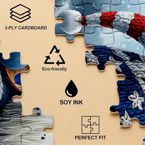 Patriotic Gnome Puzzles for Adults 1000 Pieces Magic Flower Mushroom Art Jigsaw Puzzles Impossible Hard Difficult Aesthetic Challenging Puzzles as Home Decor in Kuwait