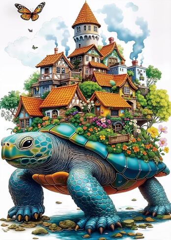 Patriotic Gnome Puzzles for Adults 1000 Pieces Magic Flower Mushroom Art Jigsaw Puzzles Impossible Hard Difficult Aesthetic Challenging Puzzles as Home Decor in Kuwait