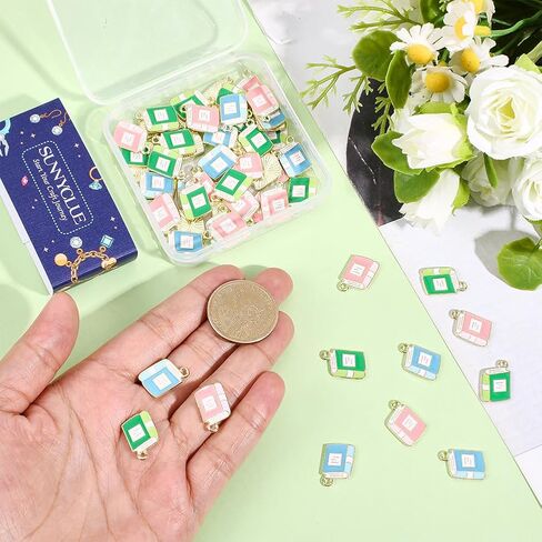 SUNNYCLUE 60Pcs 3 Colors Book Jewelry Charms School Enamel Charms Colorful Assorted Metal Class Student Golden Plated Alloy Small Pendants for Jewelry Making Necklaces Bracelets Earrings DIY Crafts in Saudi Arabia