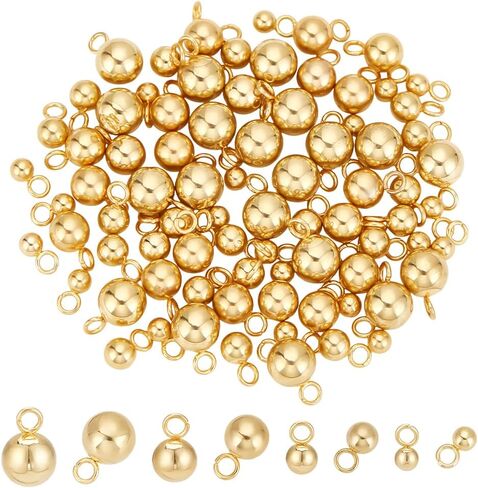 UNICRAFTALE 4 أحجام المجال السحر 304 الفولاذ المقاوم للصدأ الكرة المستديرة المعلقات الكرة سوار معدني سحر لقلادة سوار صنع المجوهرات in Kuwait