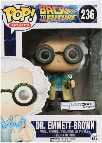 أكتوبر 2015 السفر عبر الزمن حصريًا من Funko Pop #236 العودة إلى المستقبل تمثال دكتور إيميت براون in Kuwait
