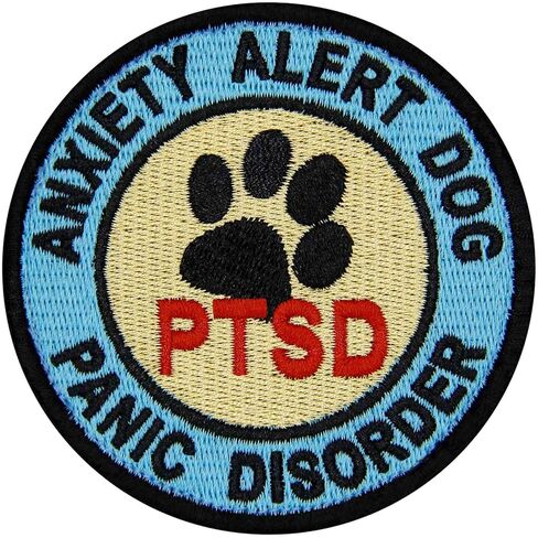 TailWag Planet Anxiety Alert Dog Panic Disorder PTSD Patch Embroidered Service Dog Vest/Harnesses Badge Fastener Hook & Loop Emblem in Saudi Arabia