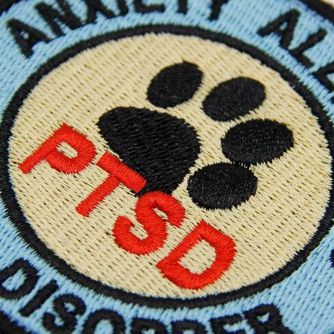 TailWag Planet Anxiety Alert Dog Panic Disorder PTSD Patch Embroidered Service Dog Vest/Harnesses Badge Fastener Hook & Loop Emblem in Saudi Arabia