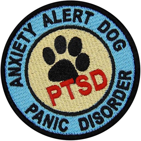 TailWag Planet Anxiety Alert Dog Panic Disorder PTSD Patch Embroidered Service Dog Vest/Harnesses Badge Fastener Hook & Loop Emblem in Saudi Arabia