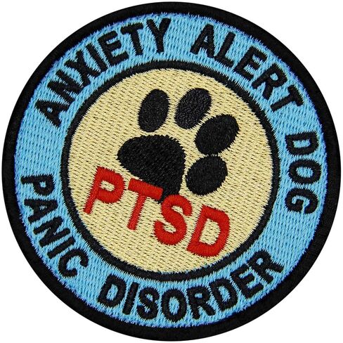 TailWag Planet Anxiety Alert Dog Panic Disorder PTSD Patch Embroidered Service Dog Vest/Harnesses Badge Fastener Hook & Loop Emblem in Saudi Arabia
