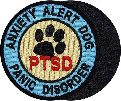 TailWag Planet Anxiety Alert Dog Panic Disorder PTSD Patch Embroidered Service Dog Vest/Harnesses Badge Fastener Hook & Loop Emblem in Saudi Arabia