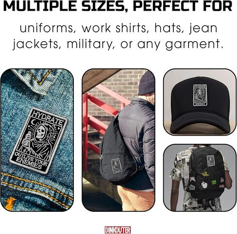Hydrate Outlive Your Enemies Patch, Edgy Gothic Skeleton Dark Humor Meme Sew On/Iron On Embroidery Patch for Jackets, Backpack, Hat, Uniform DIY Patches Gifts for Her Him 3 Inches in Saudi Arabia