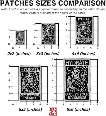 Hydrate Outlive Your Enemies Patch, Edgy Gothic Skeleton Dark Humor Meme Sew On/Iron On Embroidery Patch for Jackets, Backpack, Hat, Uniform DIY Patches Gifts for Her Him 3 Inches in Saudi Arabia