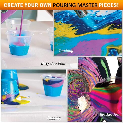 Pouring Masters Neon Jazzberry Ready to Pour Acrylic Pouring Paint - Premium 64-Ounce Pre-Mixed Fluid Acrylic Paint - Fluid Art Supplies for Canvas, Wood, Paper, Tile & Rocks in Saudi Arabia