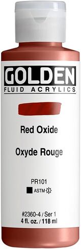 GOLDEN Fluid Acrylics, Red Oxide, 4 fl. oz. Bottle, Professional Acrylic Paint, Opaque in Saudi Arabia