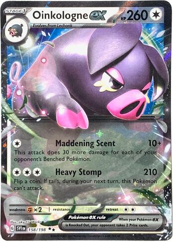 بوكيمون - Oinkologne ex 158/198 - القرمزي والبنفسجي - نادر مزدوج - Holo Full Art in Kuwait