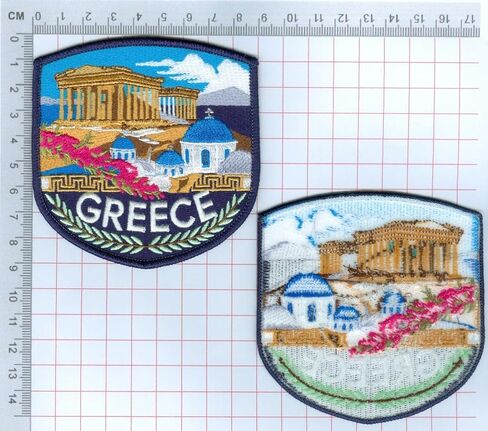 Greece Patch (3.5 Inch) Embroidered Iron-on/Sew-on Badge Greek Island Travel Souvenir Tourist Emblem DIY Backpack Gift Patches in Saudi Arabia
