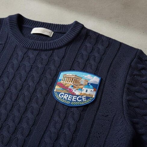 Greece Patch (3.5 Inch) Embroidered Iron-on/Sew-on Badge Greek Island Travel Souvenir Tourist Emblem DIY Backpack Gift Patches in Saudi Arabia
